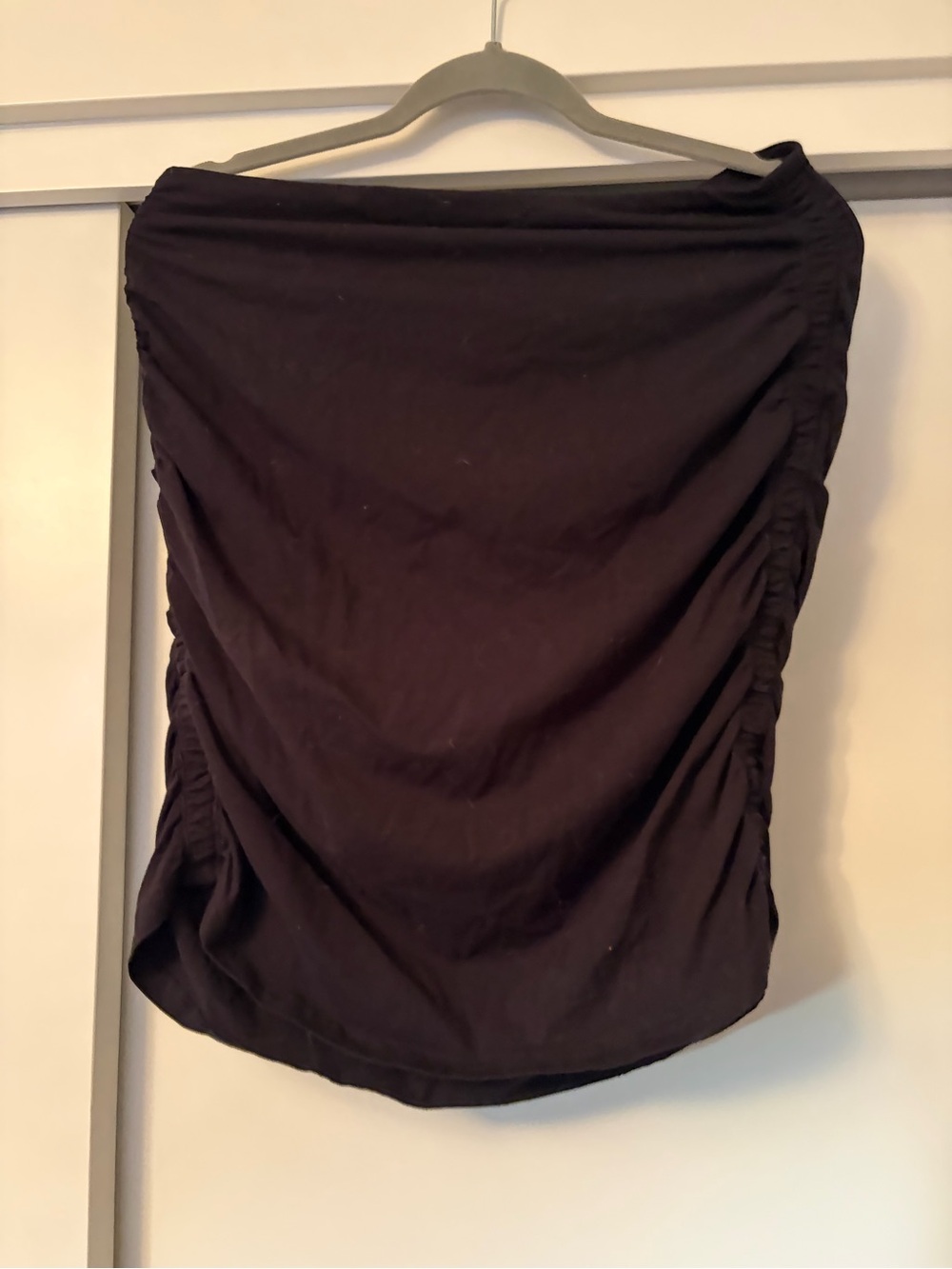 TNA Black Ruched Mini Skirt